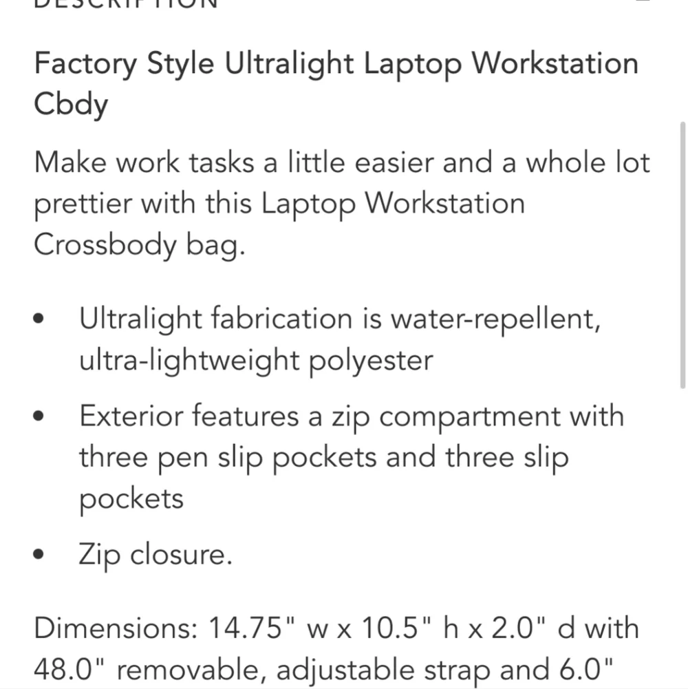 Vera Bradley Factory Style Laptop Workstation Crossbody NWT